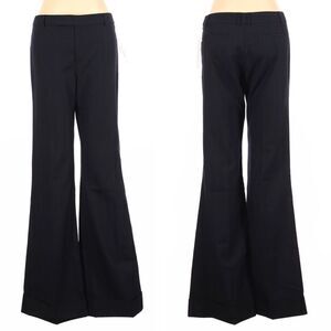 NWT AQUA Striped Cuffed Flare Leg Wool Pants 6